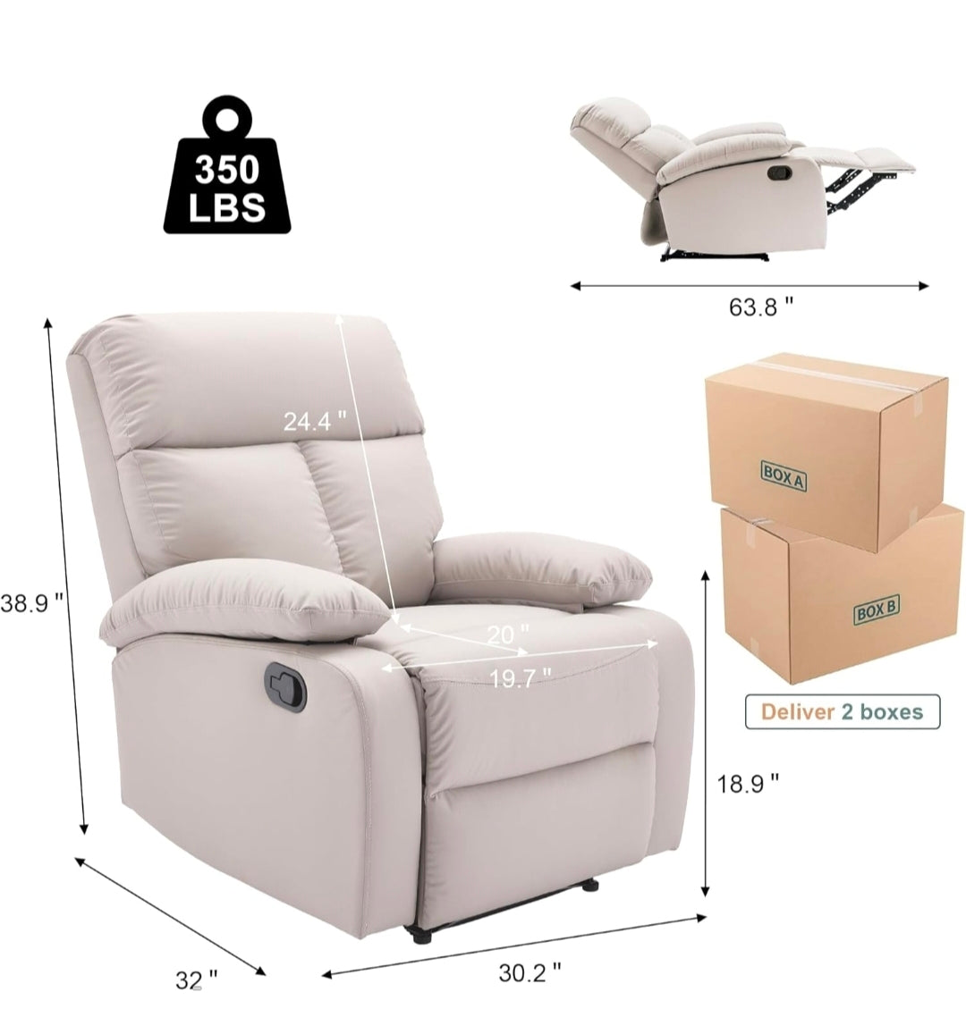 Sillon reclinable cuero sintetico alta calidad