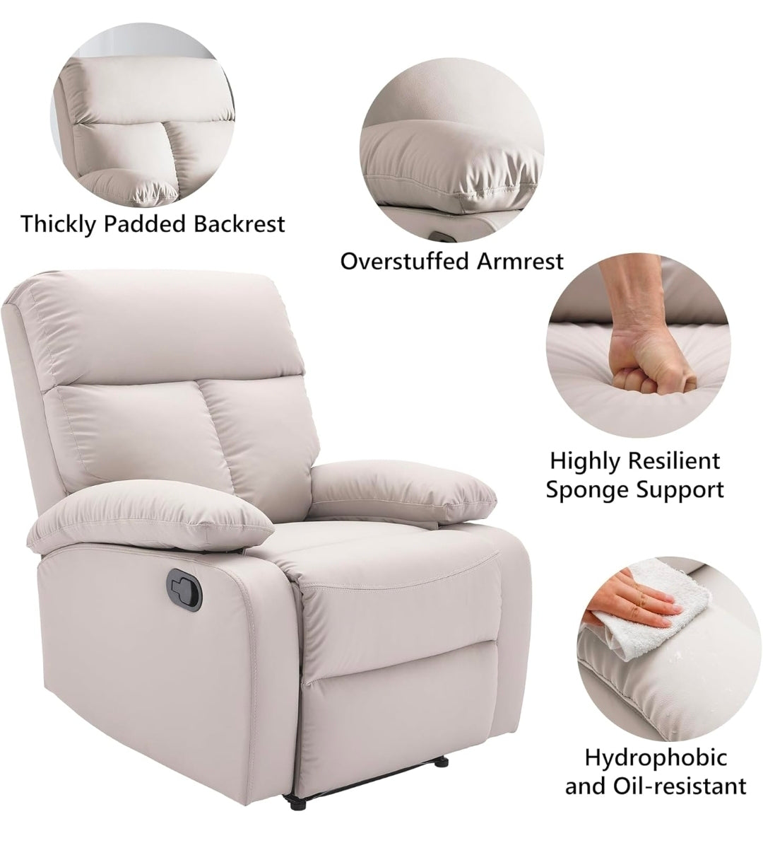 Sillon reclinable cuero sintetico alta calidad