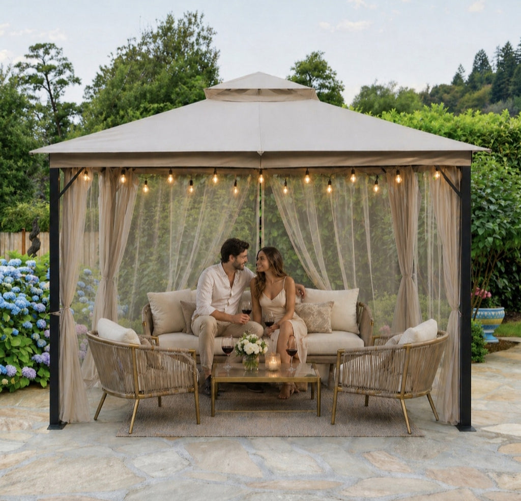 Gazebo para patio al aire libre de 10x10 pies