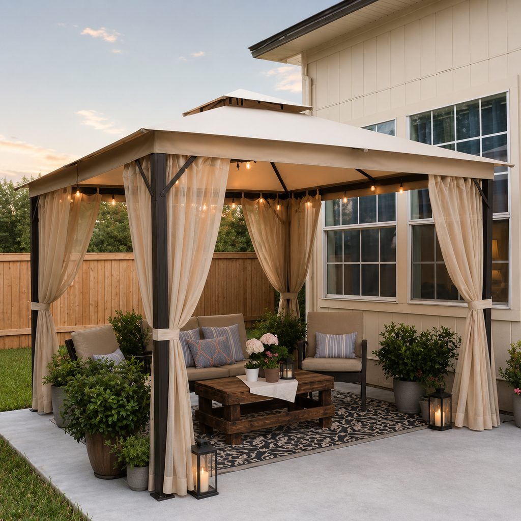 Gazebo para patio al aire libre de 10x10 pies